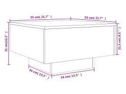vidaxl Mesa de centro 55x55x31 cm derivados de madeira carvalho fumado^ Mesa De Centro