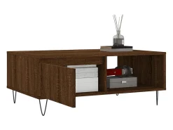 Mesa De Centro|vidaxl Mesa de centro 90x60x35 cm derivados madeira carvalho castanho Natural claro