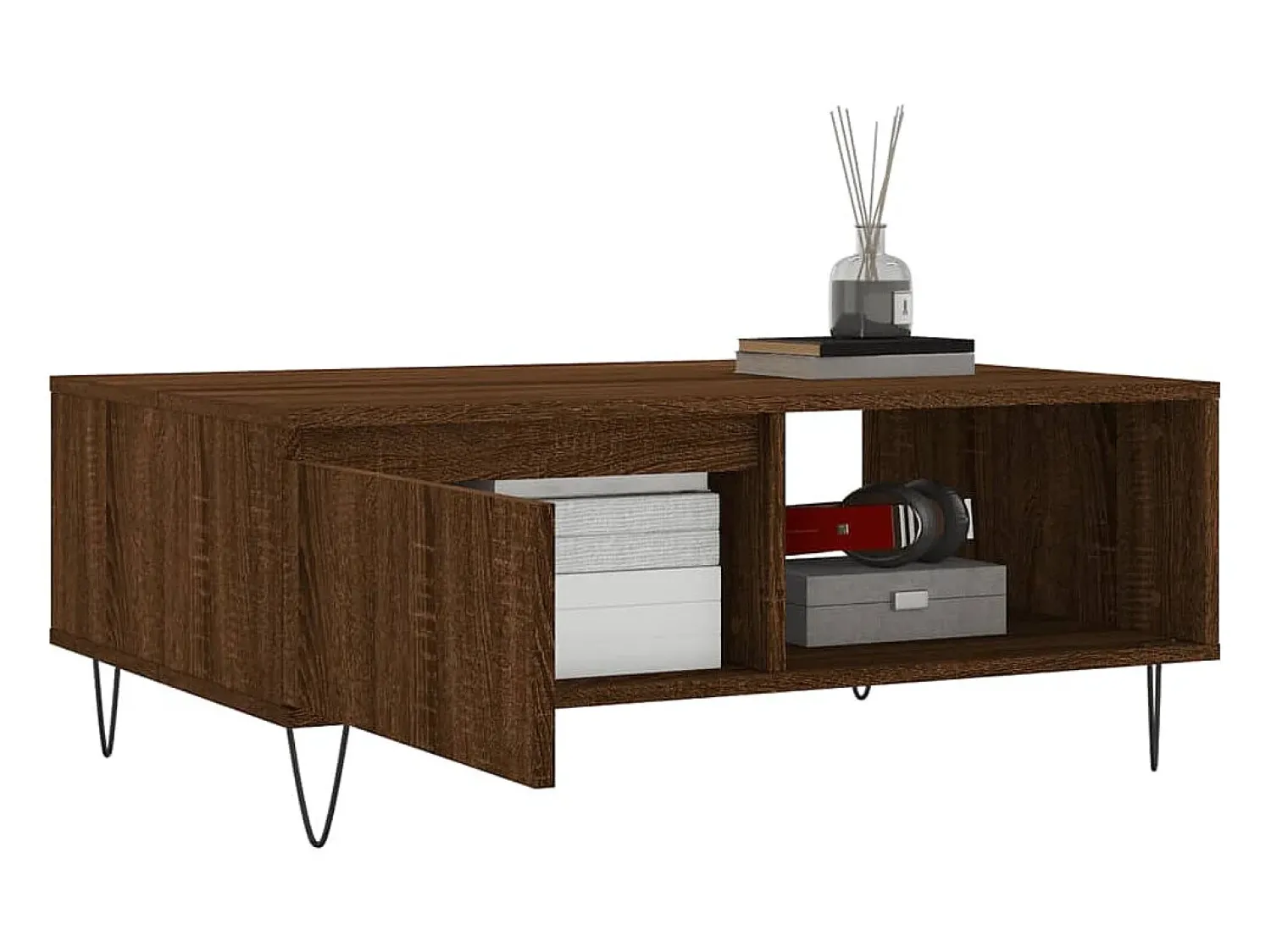 Mesa De Centro|vidaxl Mesa de centro 90x60x35 cm derivados madeira carvalho castanho Natural claro