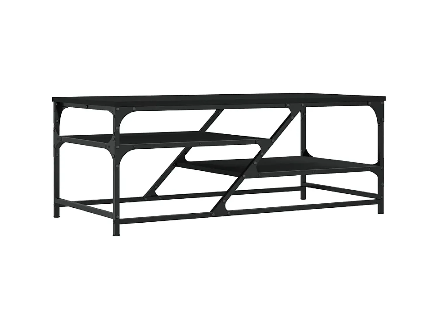 Mesa De Centro| Mesa de centro 100x49x40 cm derivados de madeira PT739526 Preto