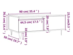 Mesa De Centro*vidaxl Mesa de centro 90x50x36,5 cm derivados madeira carvalho sonoma Natural claro
