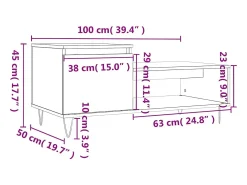 Mesa De Centro*vidaxl Mesa de centro 100x50x45 cm derivados madeira carvalho castanho Natural claro