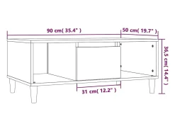 vidaxl Mesa de centro 90x50x36,5 cm derivados madeira sonoma^ Mesa De Centro