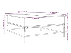 Mesa De Centro*vidaxl Mesa de centro 95x95x45 cm deriv. madeira/metal carvalho sonoma Castanho