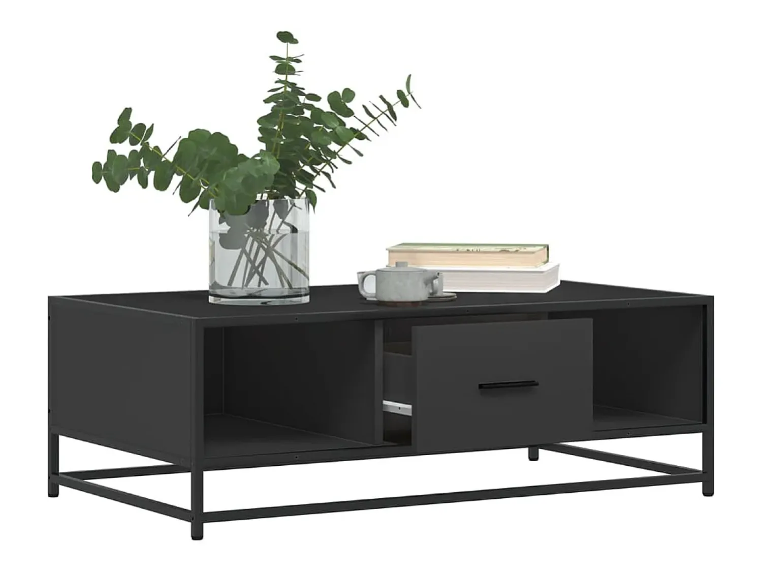 Sale vidaxl Mesa de centro 100x57x35 cm derivados de madeira/metal Preto