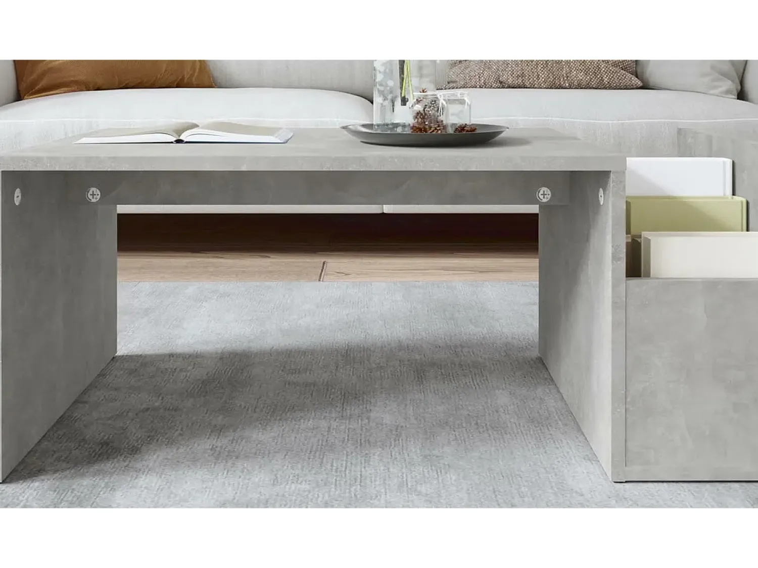 Mesa De Centro|vidaxl Mesa de centro 90x45x35 cm derivados madeira cimento Cinzento