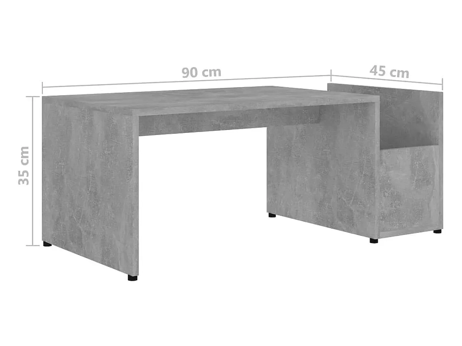 Mesa De Centro|vidaxl Mesa de centro 90x45x35 cm derivados madeira cimento Cinzento
