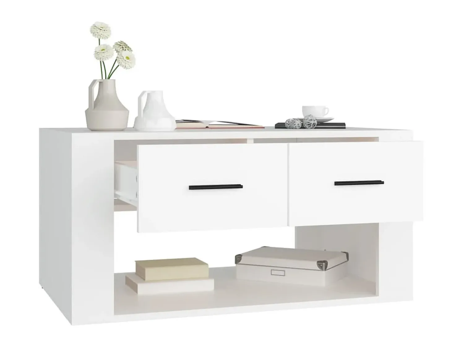 Hot Mesa de centro 80x50x40 cm derivados de madeira PT257462 Branco