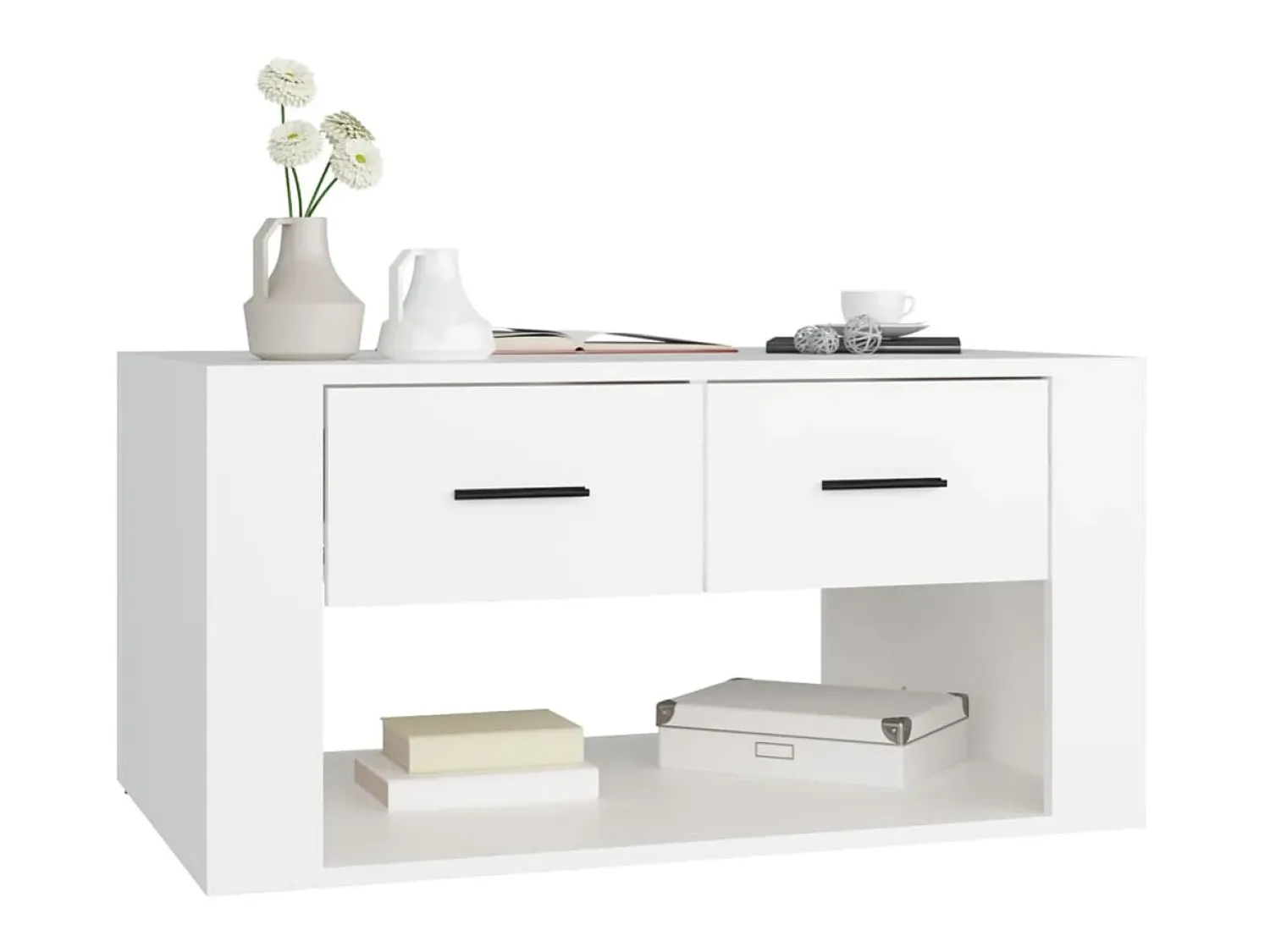 Hot Mesa de centro 80x50x40 cm derivados de madeira PT257462 Branco