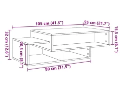 vidaxl Mesa de centro 105x55x32 cm deriv. madeira carvalho artisiano^ Mesa De Centro
