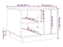vidaxl Mesa de centro 55x55x43 cm derivados de madeira Branco