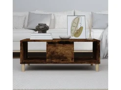 Mesa de centro 90x50x36,5 cm derivados madeira carvalho fumado PT365378^ Mesa De Centro