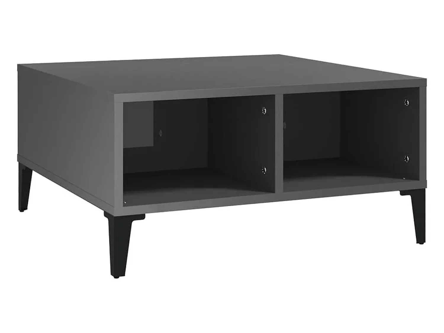 New vidaxl Mesa de centro 60x60x30 cm derivados de madeira cinza brilhante Cinzento