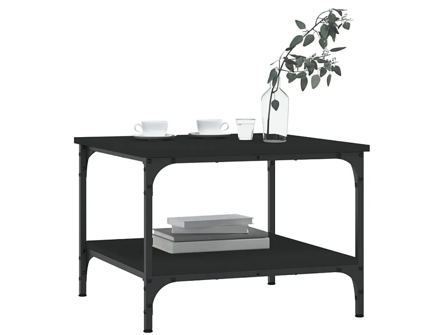 Mesa De Centro| Mesa de centro 55x55x40 cm derivados de madeira PT689182 Preto
