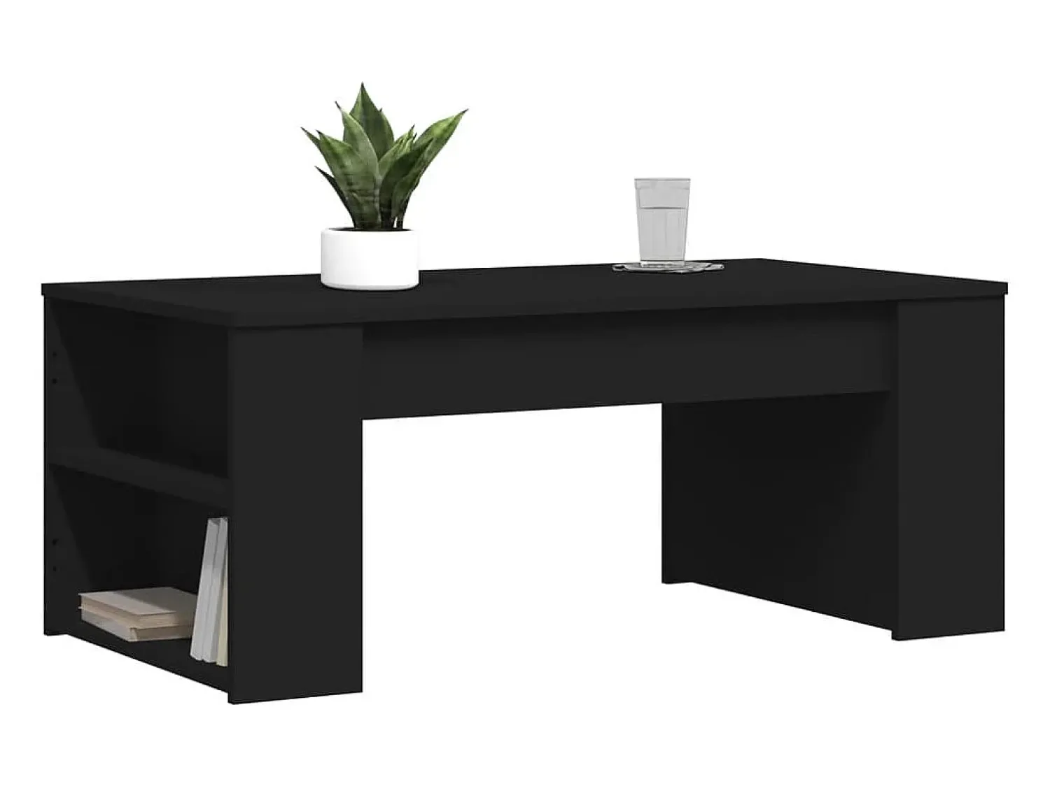Mesa De Centro| Mesa de centro 102x55x42 cm derivados de madeira PT499122 Preto