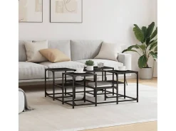 Mesa De Centro| Mesa de centro 91x91x40 cm derivados de madeira PT430558 Preto
