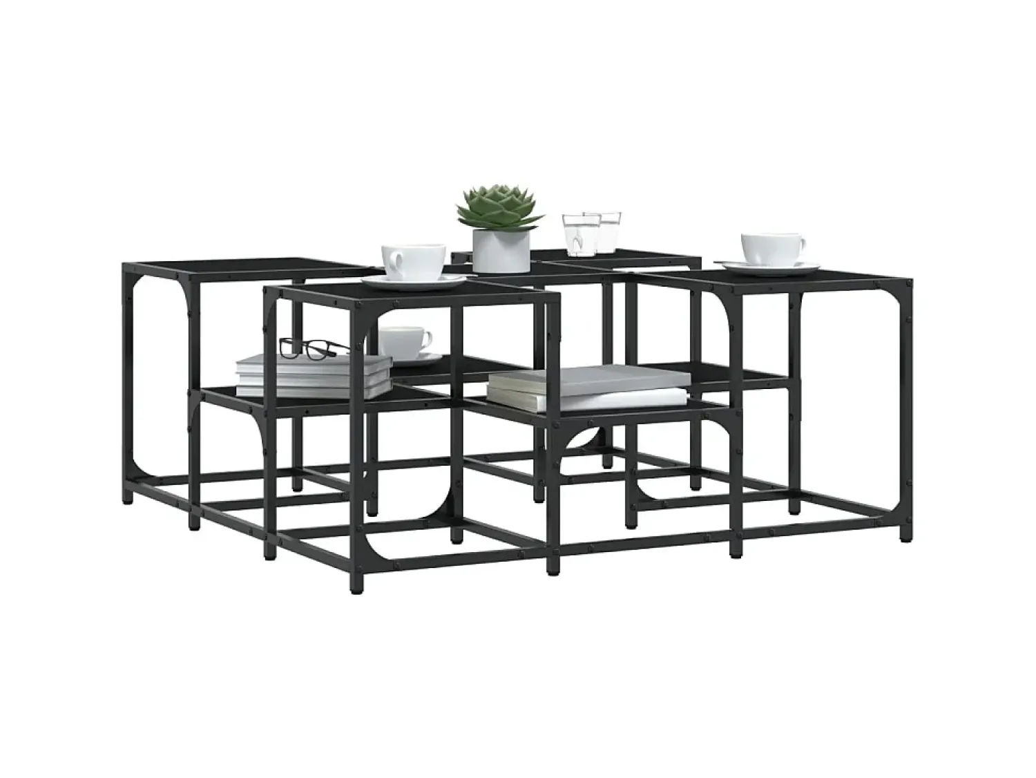 Mesa De Centro| Mesa de centro 91x91x40 cm derivados de madeira PT430558 Preto