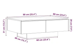 Clearance vidaxl Mesa de centro 90x60x31 cm deriv. madeira carvalho artisiano Natural claro
