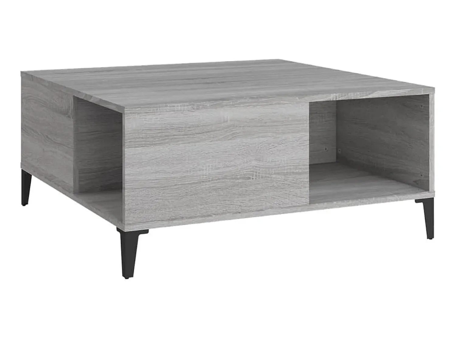 Best Mesa de centro 80x80x36,5 cm derivados madeira sonoma PT301925 Cinzento