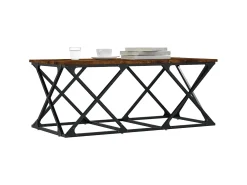 Mesa de centro 100x49x40 cm derivados madeira carvalho fumado PT675161^ Mesa De Centro