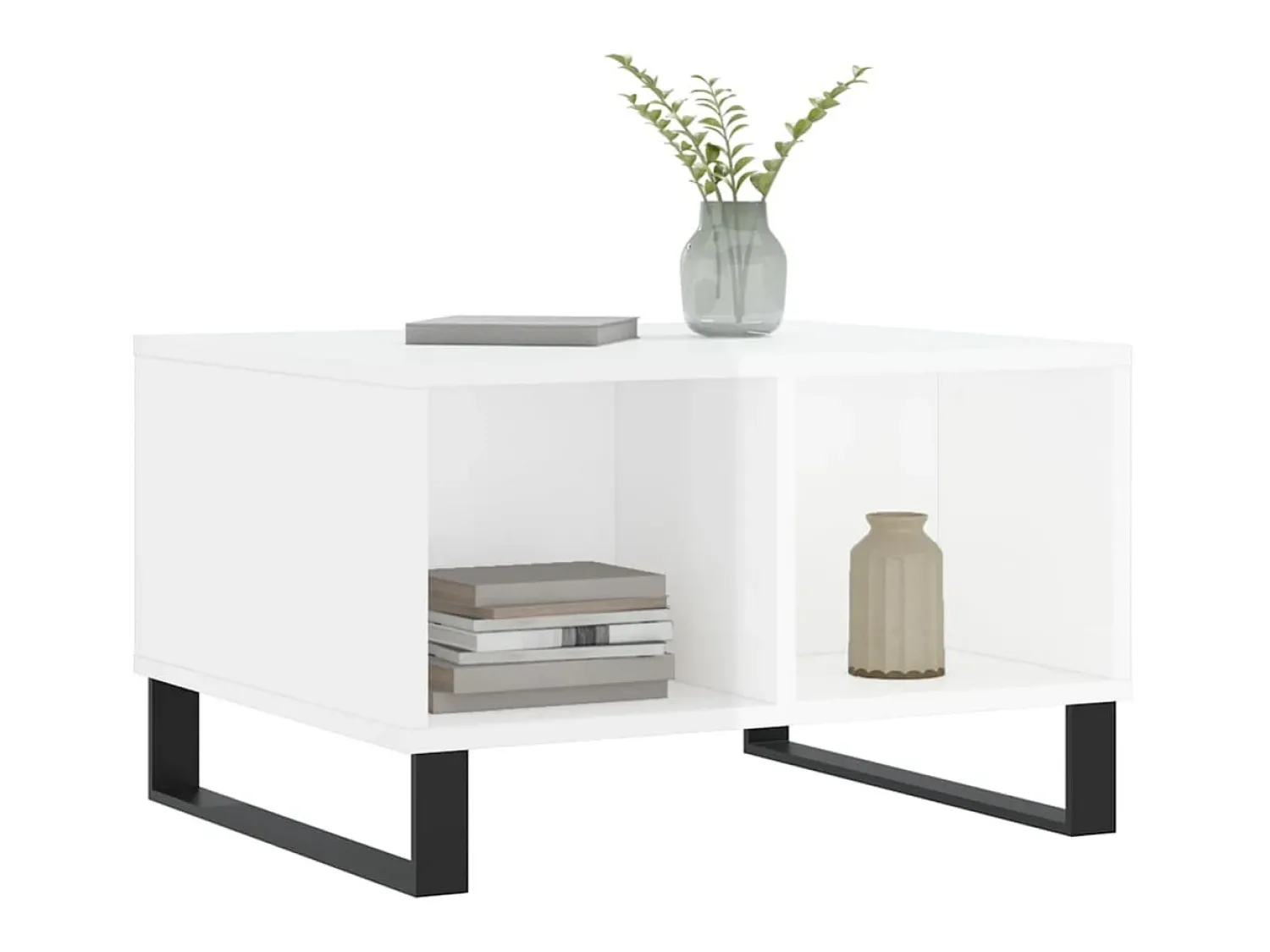 Mesa De Centro* Mesa de centro 60x50x36,5 cm derivados madeira brilhante PT774691 Branco