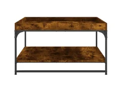 Mesa de centro 80x80x45 cm deriv. madeira/ferro carvalho fumado PT297523^ Mesa De Centro