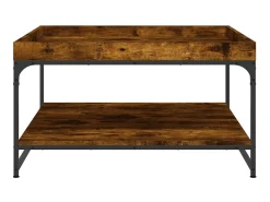 Mesa de centro 80x80x45 cm deriv. madeira/ferro carvalho fumado PT297523^ Mesa De Centro