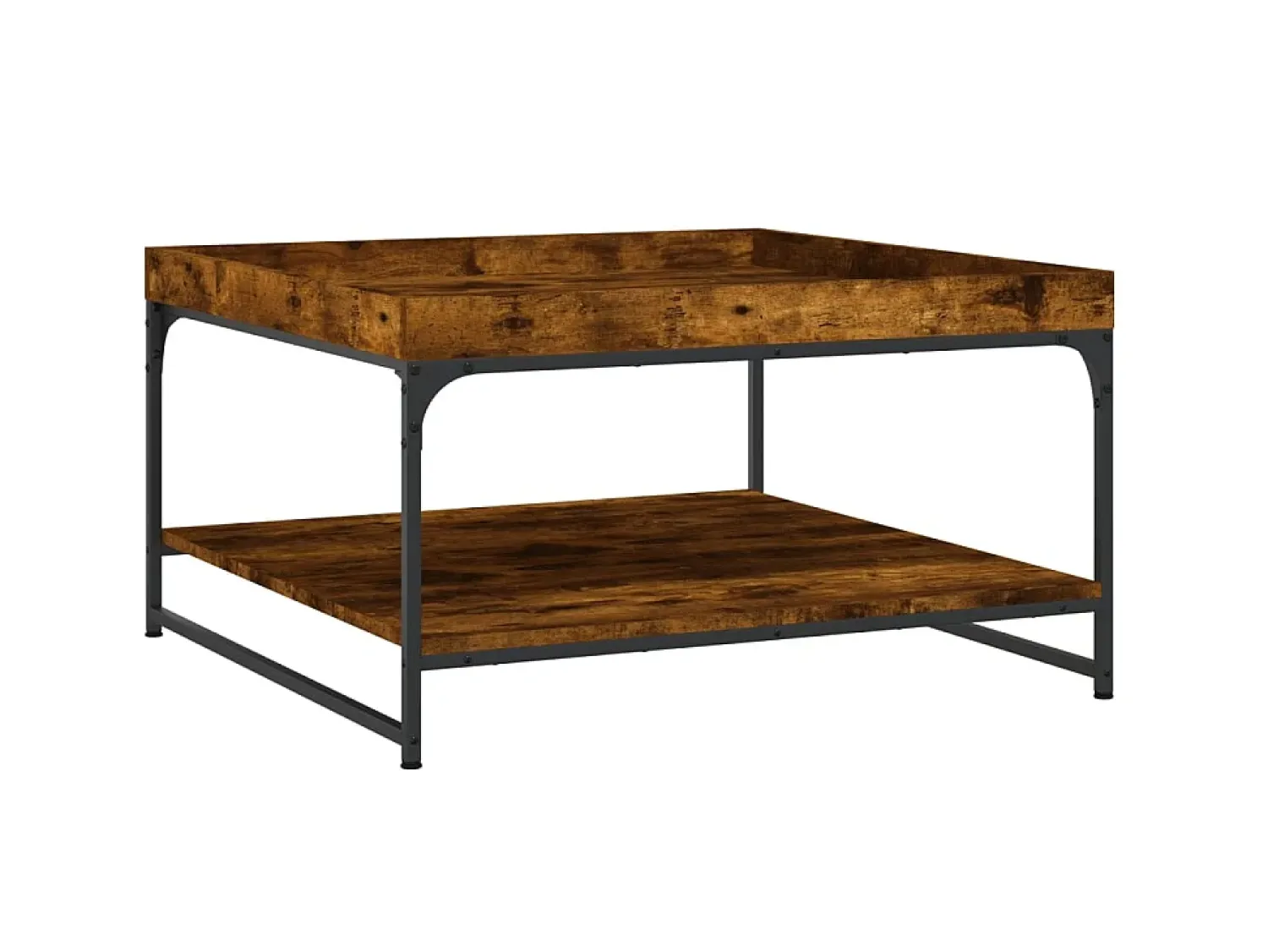 Mesa de centro 80x80x45 cm deriv. madeira/ferro carvalho fumado PT297523^ Mesa De Centro