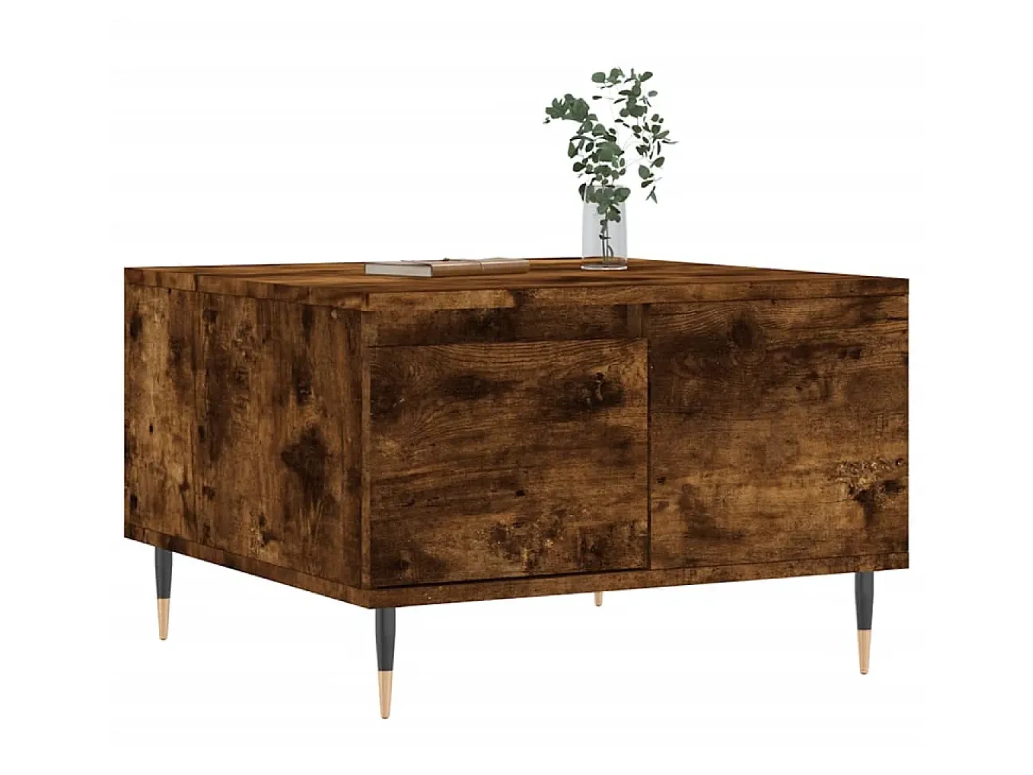Mesa De Centro| Mesa de centro 55x55x36,5 cm derivados madeira carvalho fumado PT295945 Castanho