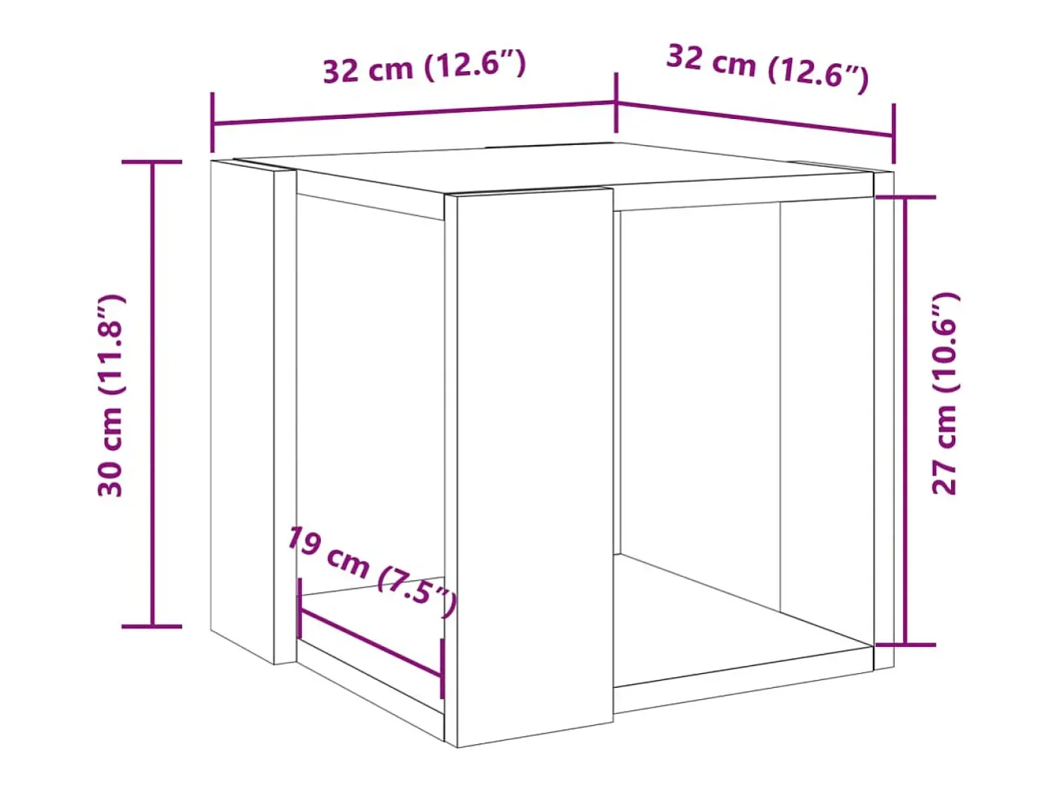 Mesa De Centro|vidaxl Mesa de centro 32x32x30 cm derivados de madeira Branco