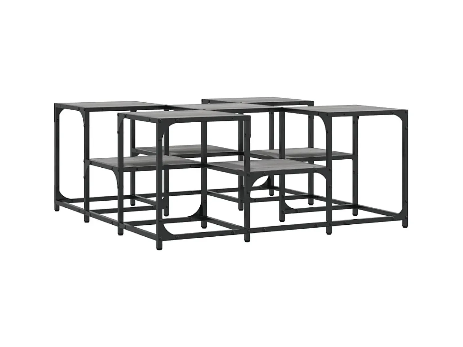 Mesa De Centro| Mesa de centro 91x91x40 cm derivados de madeira sonoma PT621117 Cinzento
