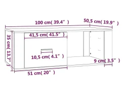 Mesa De Centro*vidaxl Mesa de centro 100x50,5x35 cm derivados de madeira Preto