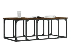 Mesa De Centro| Mesa de centro 100x50x35,5 cm derivados madeira carvalho fumado PT753154 Castanho