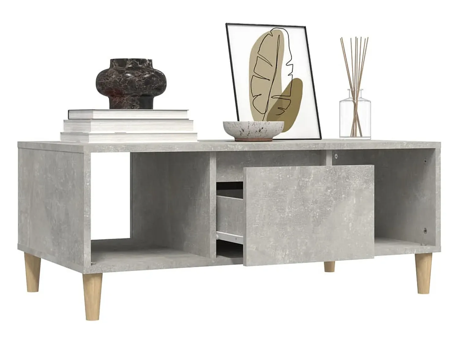 Mesa De Centro|vidaxl Mesa de centro 90x50x36,5 cm derivados madeira cimento Cinzento