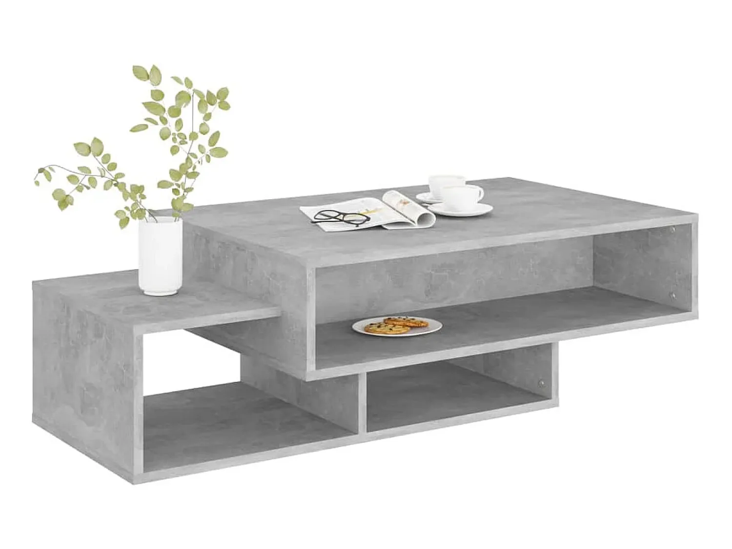 Mesa De Centro* Mesa de centro 105x55x32 cm derivados madeira cimento PT846536 Cinzento