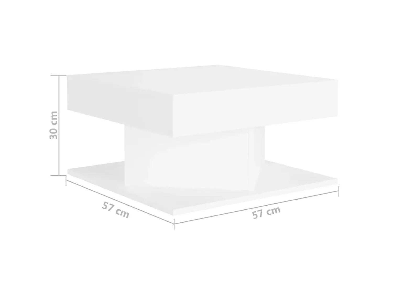 Mesa de centro 57x57x30 cm derivados de madeira PT981789^ Mesa De Centro