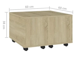 Mesa De Centro|vidaxl Mesa de centro 60x60x38 cm derivados de madeira carvalho sonoma Natural claro