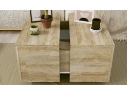Mesa De Centro|vidaxl Mesa de centro 60x60x38 cm derivados de madeira carvalho sonoma Natural claro