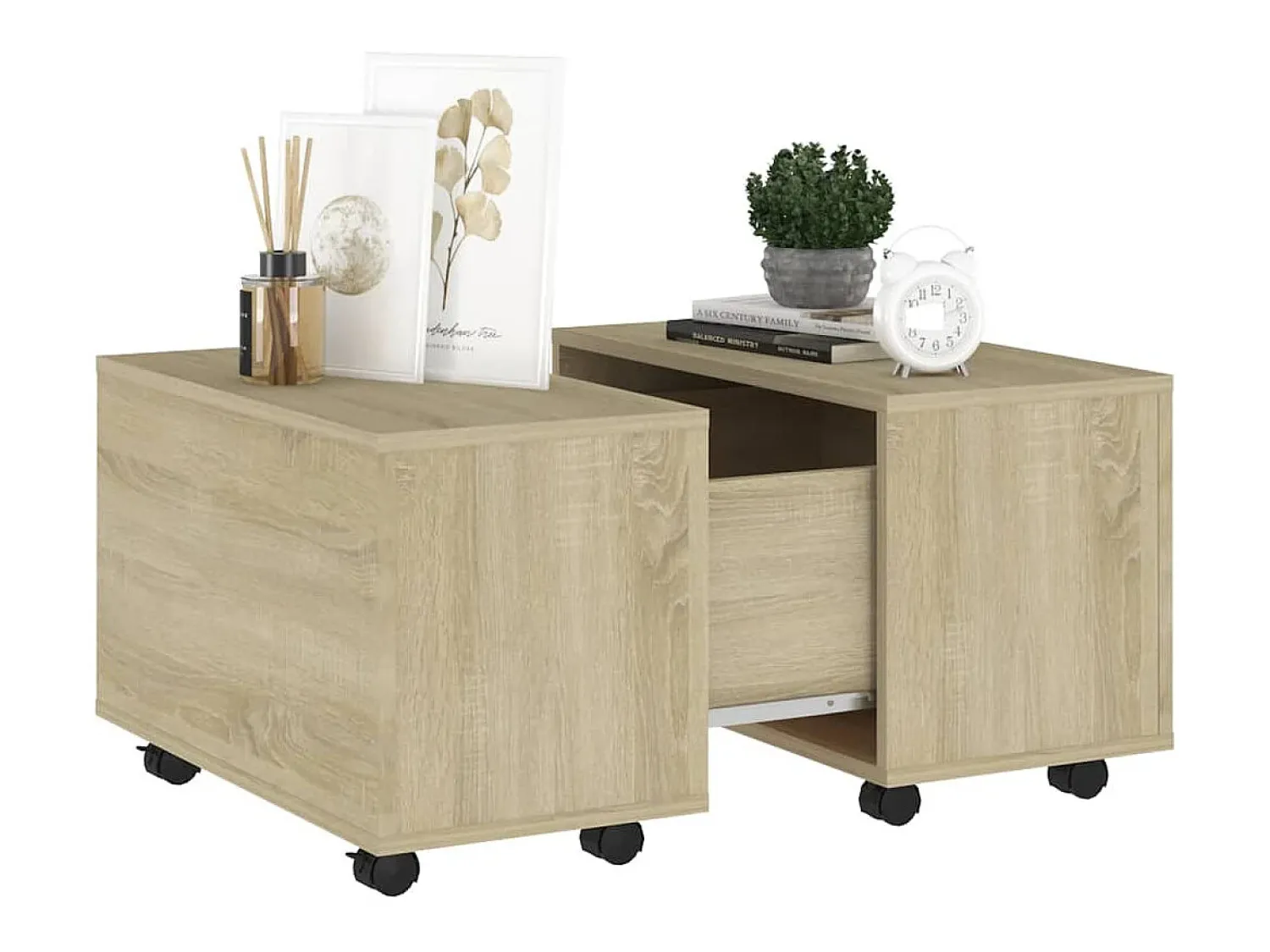 Mesa De Centro|vidaxl Mesa de centro 60x60x38 cm derivados de madeira carvalho sonoma Natural claro