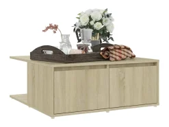 Mesa De Centro* Mesa de centro 80x80x31 cm derivados de madeira carvalho sonoma PT468208 Castanho