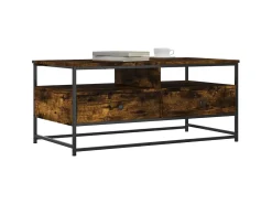 Mesa De Centro| Mesa de centro 100x51x45 cm derivados madeira carvalho fumado PT114501 Castanho