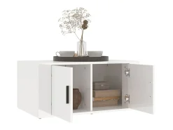 Outlet Mesa de centro 80x50x36 cm derivados madeira brilhante PT480521 Branco