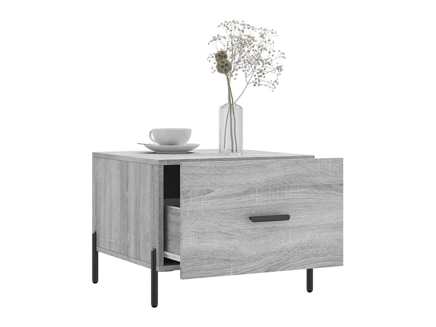 Mesa de centro 50x50x40 cm derivados madeira sonoma cinza PT935191^ Mesa De Centro