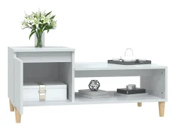 Mesa De Centro* Mesa de centro 100x50x45 cm derivados madeira brilhante PT893920 Branco