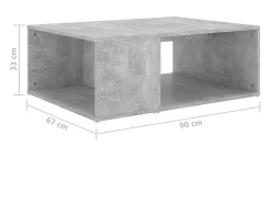 vidaxl Mesa de centro 90x67x33 cm derivados madeira cimento^ Mesa De Centro