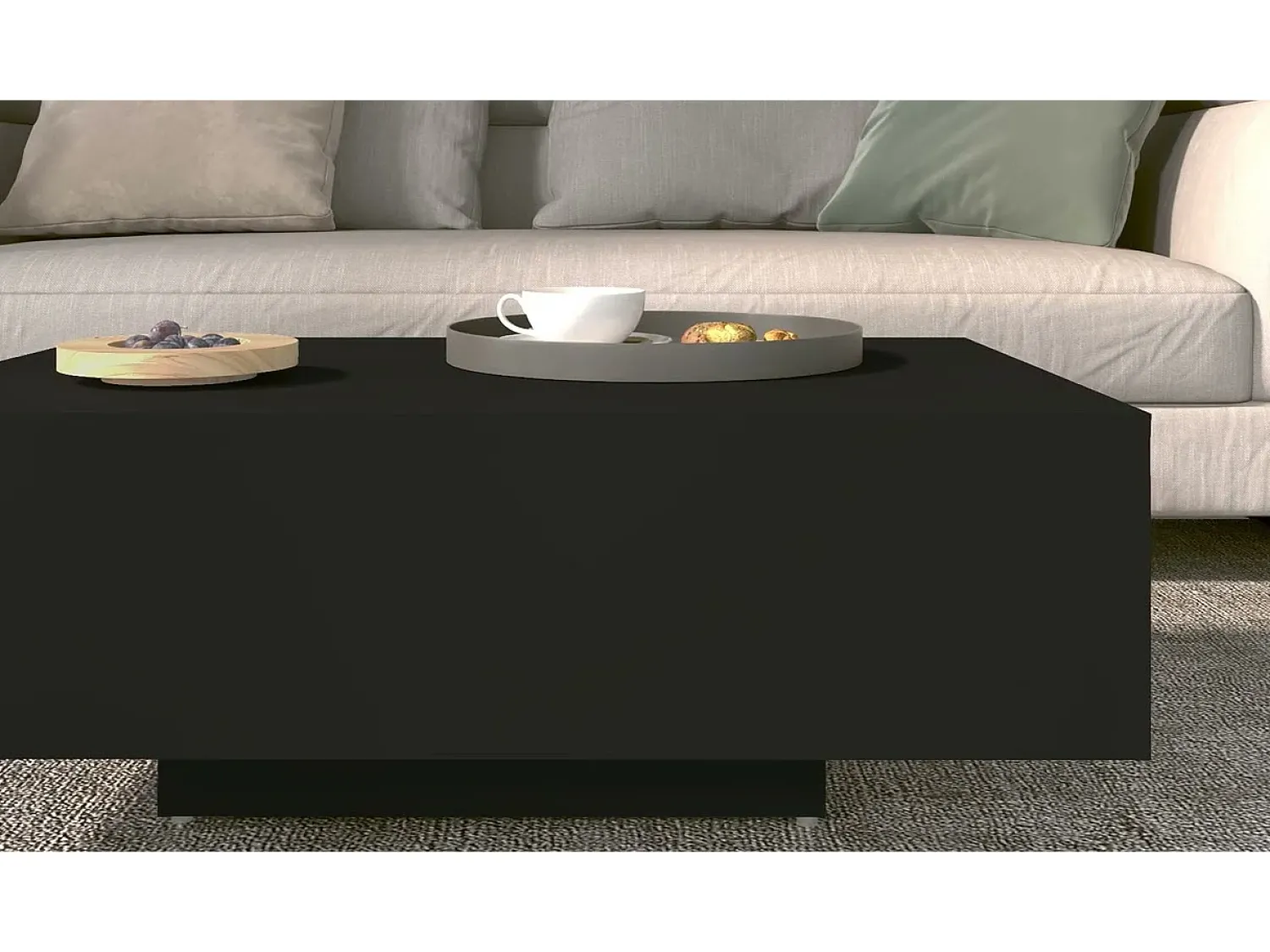 vidaxl Mesa de centro 85x55x31 cm derivados de madeira Preto