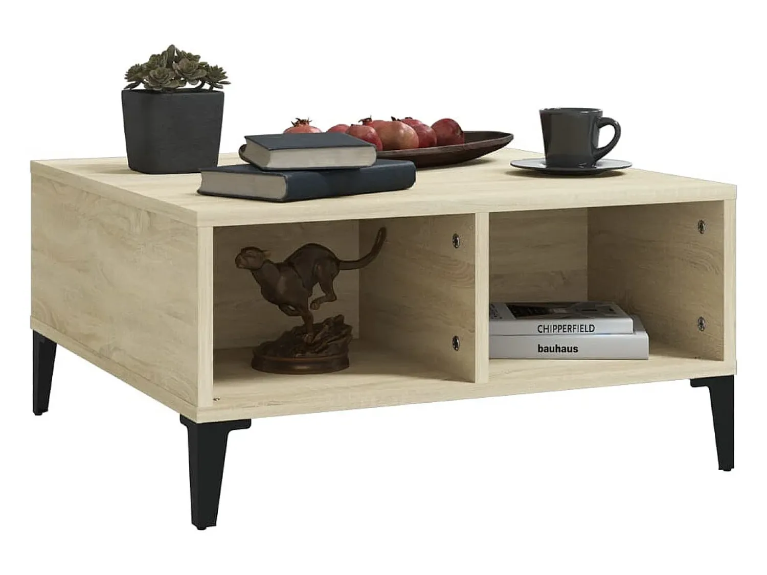 Mesa De Centro*vidaxl Mesa de centro 60x60x30 cm derivados de madeira carvalho sonoma Natural claro
