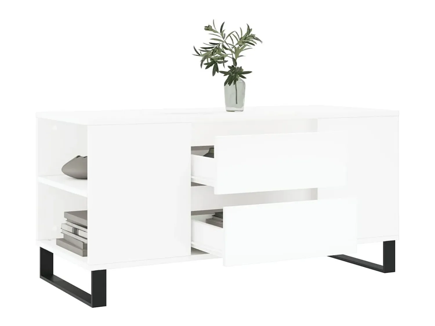 Mesa De Centro| Mesa de centro 102x44,5x50 cm derivados de madeira PT473840 Branco