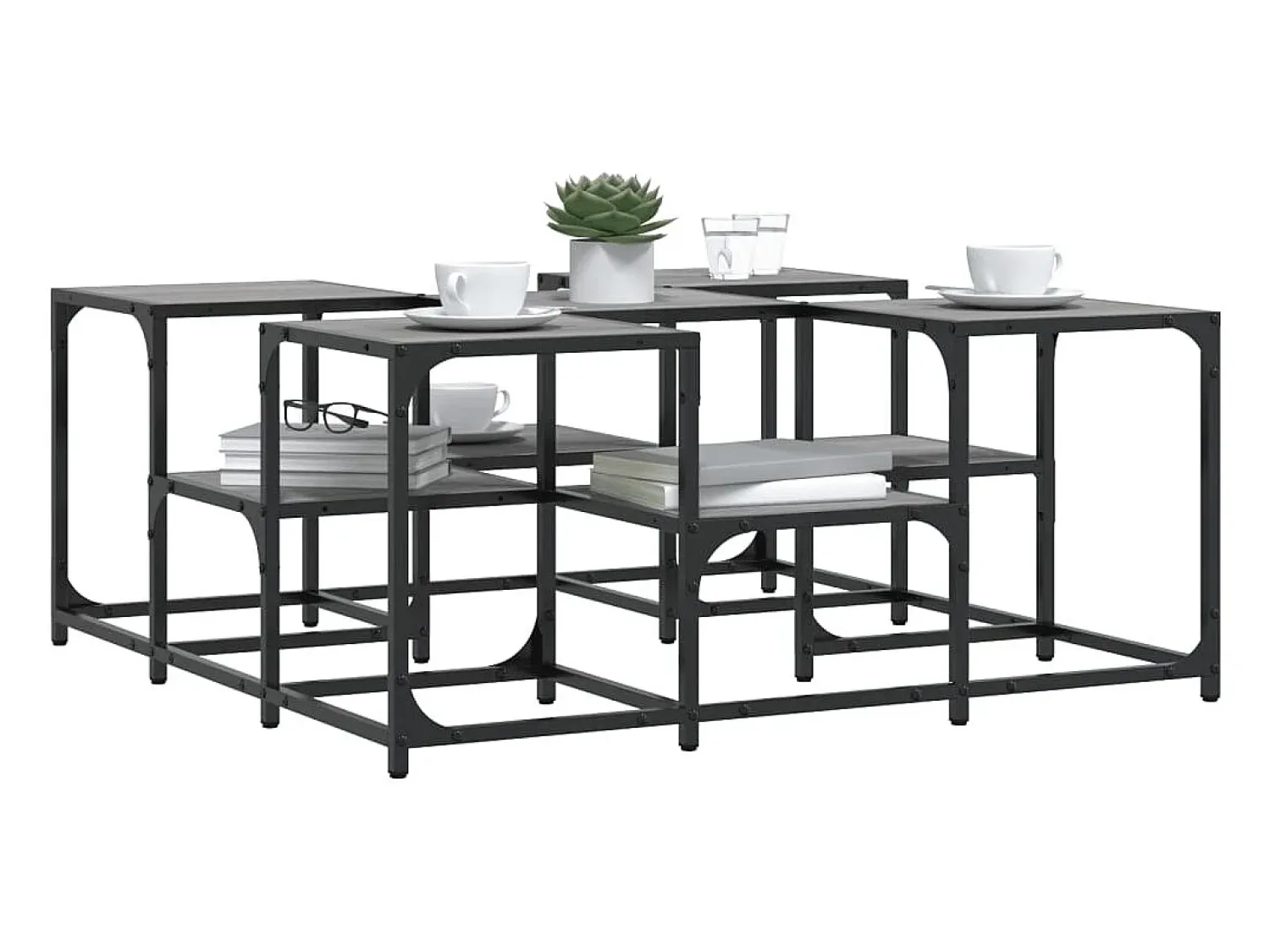 Best vidaxl Mesa de centro 91x91x40 cm derivados de madeira sonoma Cinzento