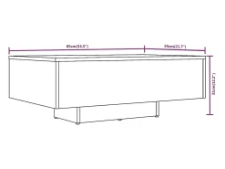 Mesa De Centro*vidaxl Mesa de centro 85x55x31 cm derivados de madeira carvalho fumado Natural claro